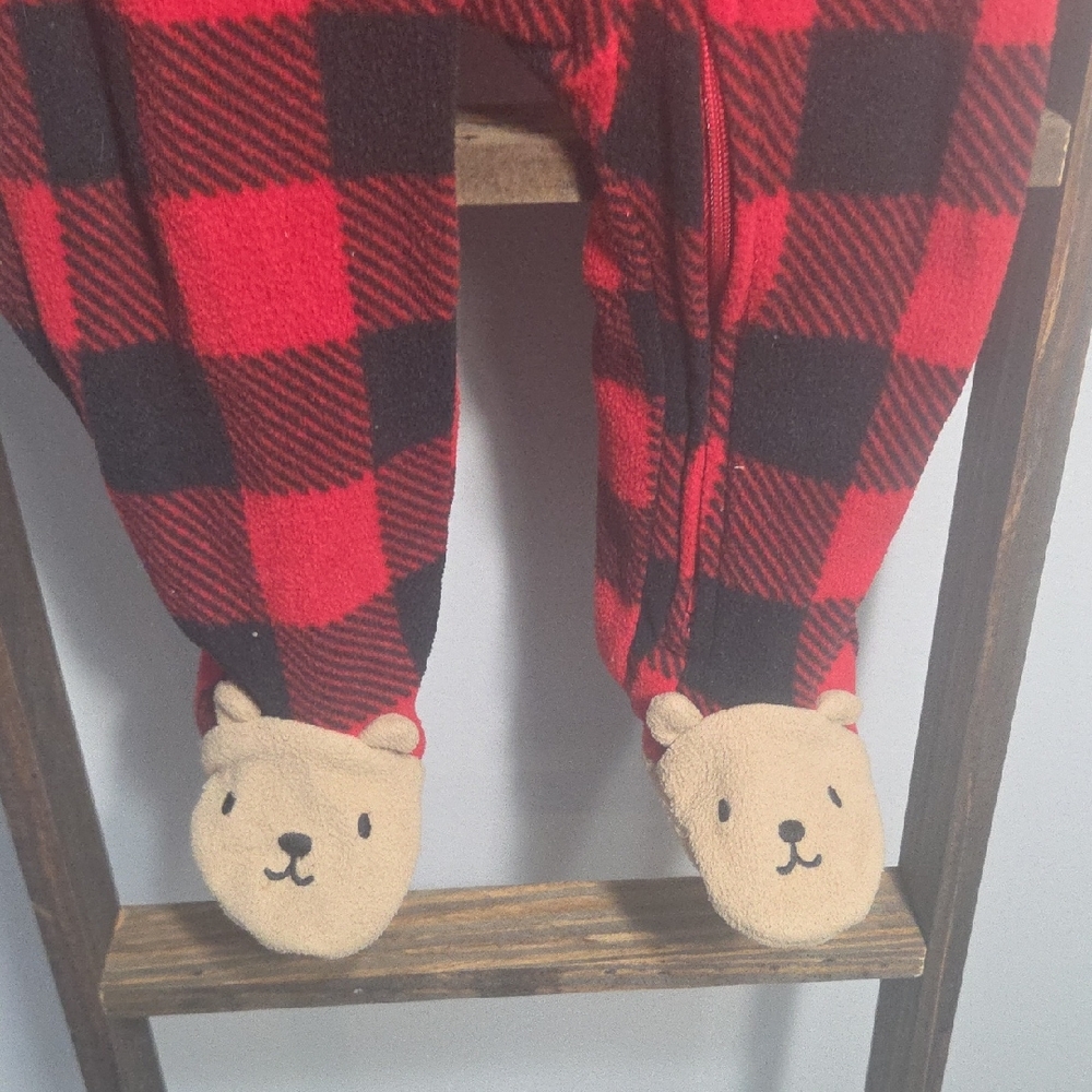 Carter's Red and Black Plaid Baby Onesie